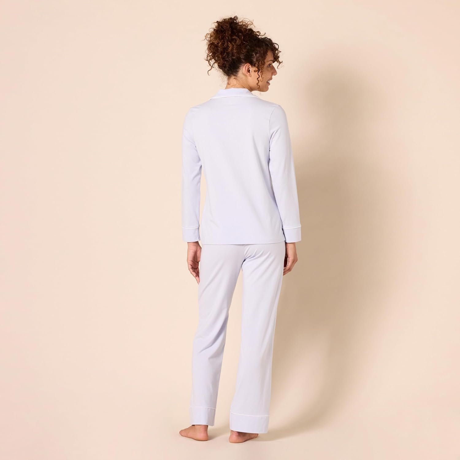 Women Cotton Modal Long-Sleeve Shirt and Full-Length Bottom Pajama Set - Image 2